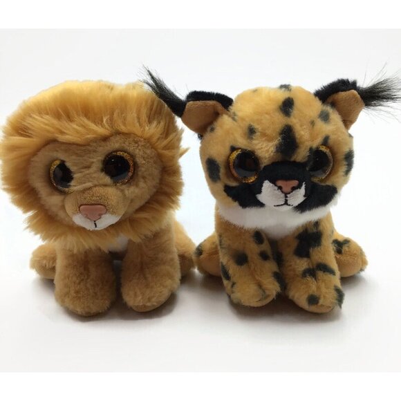 Ty Beanie Boos Jungle Animals Stripes Zebra Ellie Elephant Louie Lion Larry Lynx - Picture 2 of 12